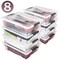 Sorbus 8 Pack 40qt Clear Underbed Stackable Storage Bins with Lids and Handles - Versatile storage for Clothing, Bedding, and More
